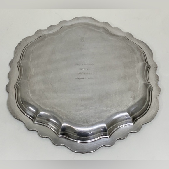 1972 Vtg International Silver Countess “D” Inscribed Ornate Wedding Platter - Picture 13 of 16